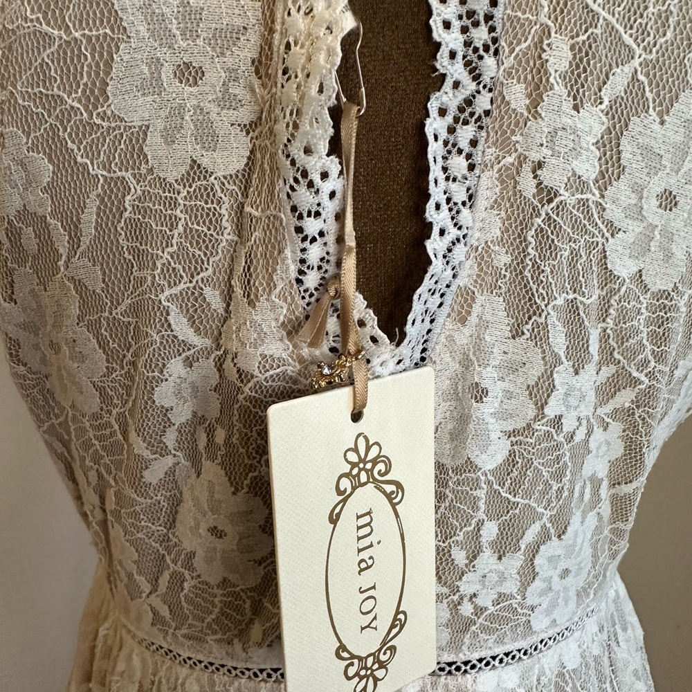 Joyfolie Cream Lace Maxi Dress - Picture 8 of 8